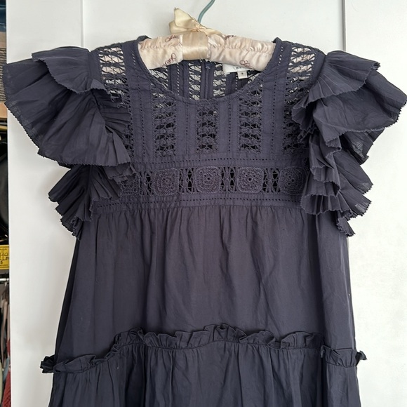 Sea Thora Thread Pull Tunic Dress flutter ruffle sleeve - Picture 5 of 8